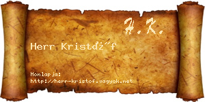 Herr Kristóf névjegykártya